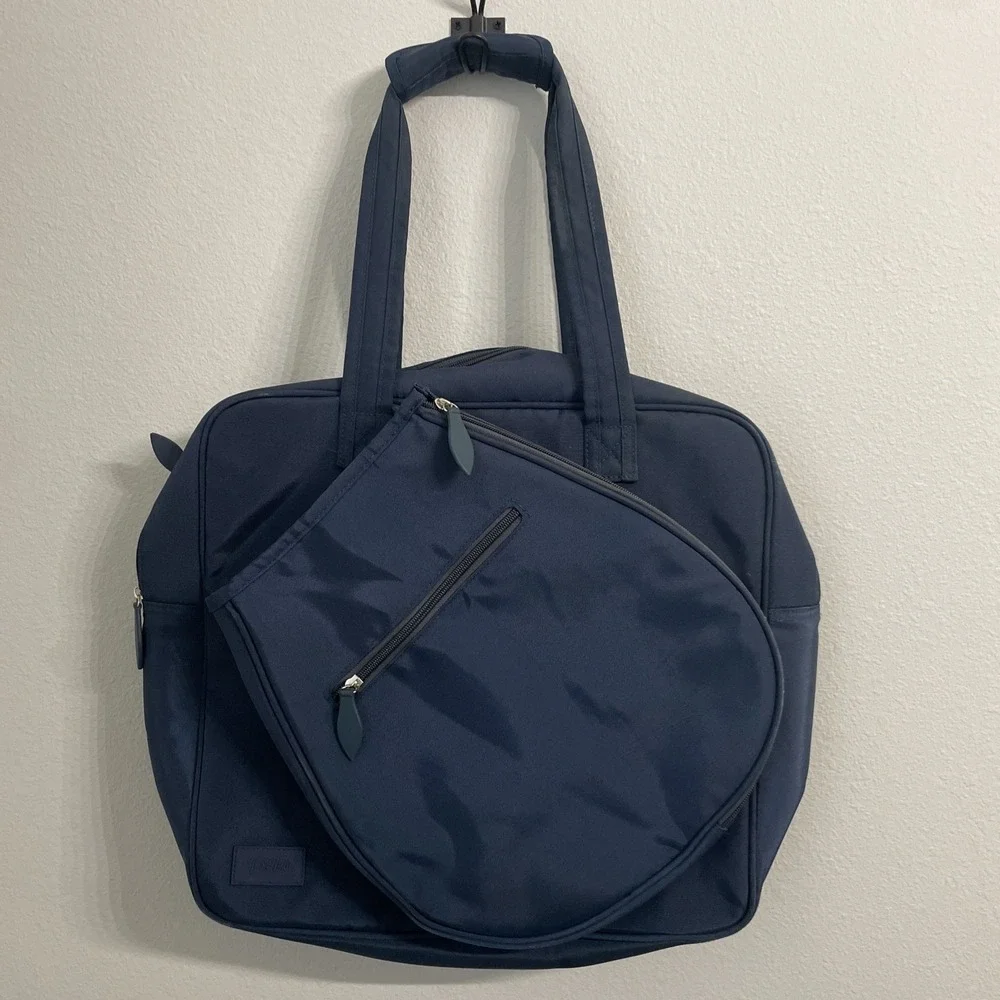 Ame & Lulu Hamptons Tennis Bag Navy Blue